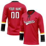 Custom Unisex Red & Black Pattern Hockey Jersey