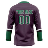 Custom Unisex Purple & Kelly Green Pattern Hockey Jersey