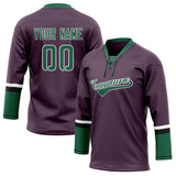 Custom Unisex Purple & Kelly Green Pattern Hockey Jersey