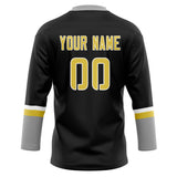 Custom Unisex Black & Gray Pattern Hockey Jersey