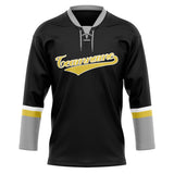 Custom Unisex Black & Gray Pattern Hockey Jersey