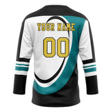 Custom Unisex White & Black Pattern Hockey Jersey