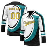 Custom Unisex White & Black Pattern Hockey Jersey