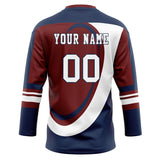 Custom Unisex Brown & Navy Pattern Hockey Jersey