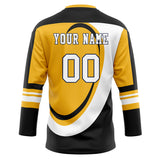 Custom Unisex Gold & Black Pattern Hockey Jersey