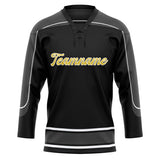 Custom Unisex Black & Gray Pattern Hockey Jersey