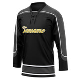 Custom Unisex Black & Gray Pattern Hockey Jersey