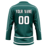 Custom Unisex Teal & White Pattern Hockey Jersey