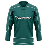 Custom Unisex Teal & White Pattern Hockey Jersey