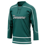 Custom Unisex Teal & White Pattern Hockey Jersey