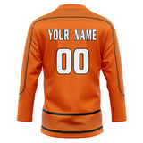 Custom Unisex Orange & Black Pattern Hockey Jersey