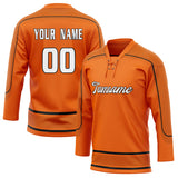 Custom Unisex Orange & Black Pattern Hockey Jersey