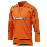 Custom Unisex Orange & Black Pattern Hockey Jersey