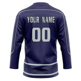 Custom Unisex Purple & Gray Pattern Hockey Jersey