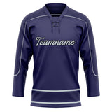 Custom Unisex Purple & Gray Pattern Hockey Jersey