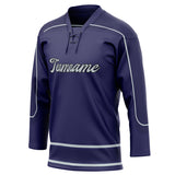 Custom Unisex Purple & Gray Pattern Hockey Jersey