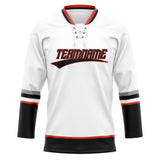 Custom Unisex White & Black Pattern Hockey Jersey