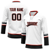 Custom Unisex White & Black Pattern Hockey Jersey