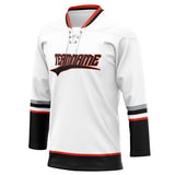 Custom Unisex White & Black Pattern Hockey Jersey