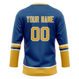 Custom Unisex Royal & Gold Pattern Hockey Jersey