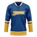 Custom Unisex Royal & Gold Pattern Hockey Jersey