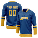 Custom Unisex Royal & Gold Pattern Hockey Jersey