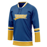 Custom Unisex Royal & Gold Pattern Hockey Jersey