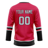 Custom Unisex Pink & Black Pattern Hockey Jersey