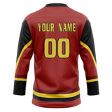 Custom Unisex Crimson & Black Pattern Hockey Jersey