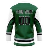 Custom Unisex Kelly Green & White Pattern Hockey Jersey