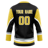 Custom Unisex Black & Yellow Pattern Hockey Jersey