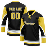 Custom Unisex Black & Yellow Pattern Hockey Jersey