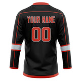 Custom Unisex Black & Red Pattern Hockey Jersey