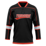 Custom Unisex Black & Red Pattern Hockey Jersey