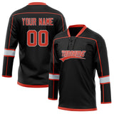 Custom Unisex Black & Red Pattern Hockey Jersey