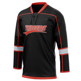 Custom Unisex Black & Red Pattern Hockey Jersey