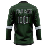 Custom Unisex Green & Black Pattern Hockey Jersey