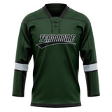 Custom Unisex Green & Black Pattern Hockey Jersey