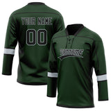 Custom Unisex Green & Black Pattern Hockey Jersey