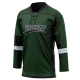 Custom Unisex Green & Black Pattern Hockey Jersey