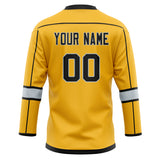 Custom Unisex Gold & Black Pattern Hockey Jersey