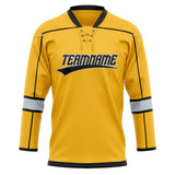 Custom Unisex Gold & Black Pattern Hockey Jersey