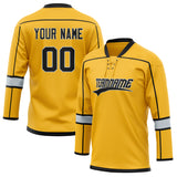 Custom Unisex Gold & Black Pattern Hockey Jersey