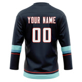 Custom Unisex Black & Teal Pattern Hockey Jersey