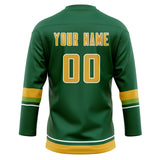 Custom Unisex Green & Gold Pattern Hockey Jersey