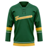 Custom Unisex Green & Gold Pattern Hockey Jersey