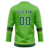 Custom Unisex Neon Green & Green Pattern Hockey Jersey