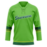 Custom Unisex Neon Green & Green Pattern Hockey Jersey