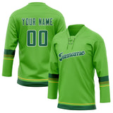 Custom Unisex Neon Green & Green Pattern Hockey Jersey