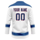 Custom Unisex White & Blue Pattern Hockey Jersey